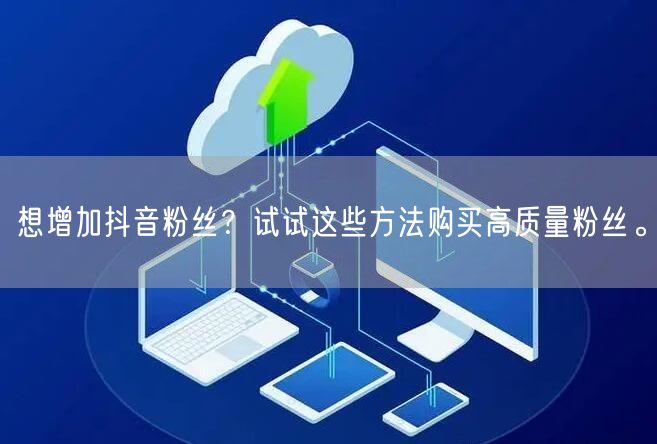 想增加抖音粉丝？试试这些方法购买高质量粉丝。