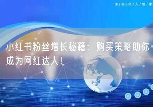 小红书粉丝增长秘籍：购买策略助你成为网红达人！