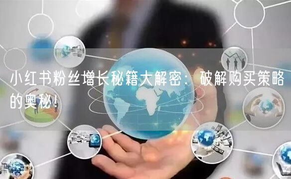 小红书粉丝增长秘籍大解密：破解购买策略的奥秘！