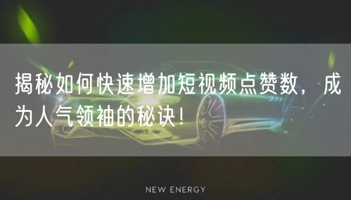 揭秘如何快速增加短视频点赞数，成为人气领袖的秘诀！