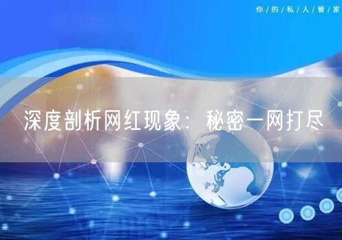 深度剖析网红现象：秘密一网打尽