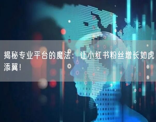 揭秘专业平台的魔法：让小红书粉丝增长如虎添翼！