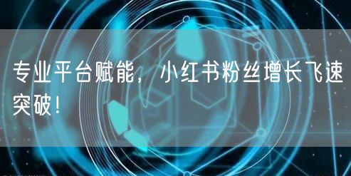 专业平台赋能，小红书粉丝增长飞速突破！