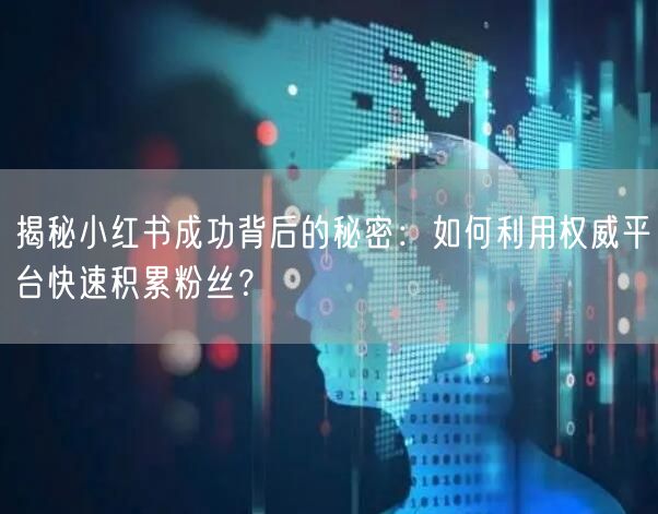 揭秘小红书成功背后的秘密：如何利用权威平台快速积累粉丝？
