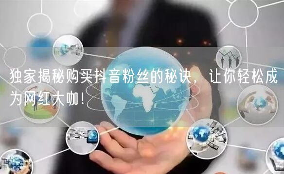 独家揭秘购买抖音粉丝的秘诀，让你轻松成为网红大咖！