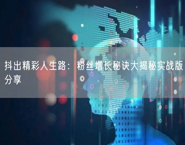 抖出精彩人生路：粉丝增长秘诀大揭秘实战版分享