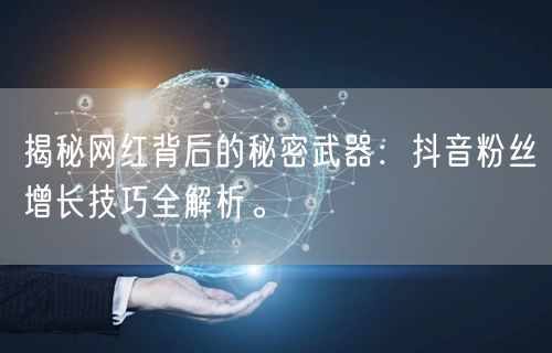 揭秘网红背后的秘密武器：抖音粉丝增长技巧全解析。