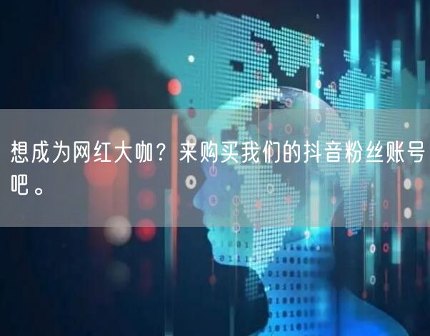 想成为网红大咖？来购买我们的抖音粉丝账号吧。