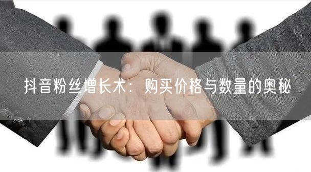 抖音粉丝增长术：购买价格与数量的奥秘