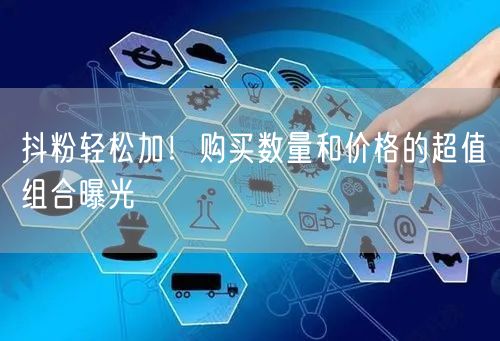 抖粉轻松加！购买数量和价格的超值组合曝光