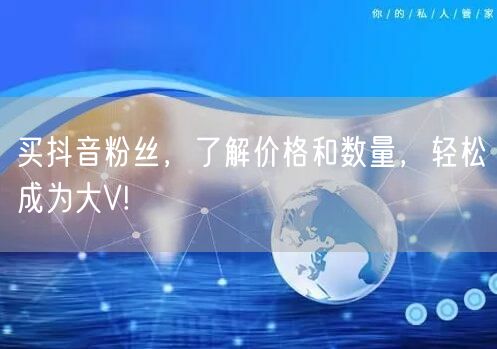 买抖音粉丝，了解价格和数量，轻松成为大V!