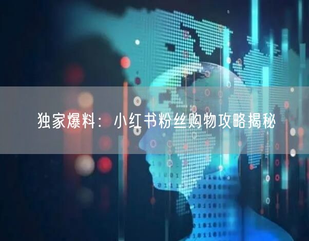 独家爆料：小红书粉丝购物攻略揭秘