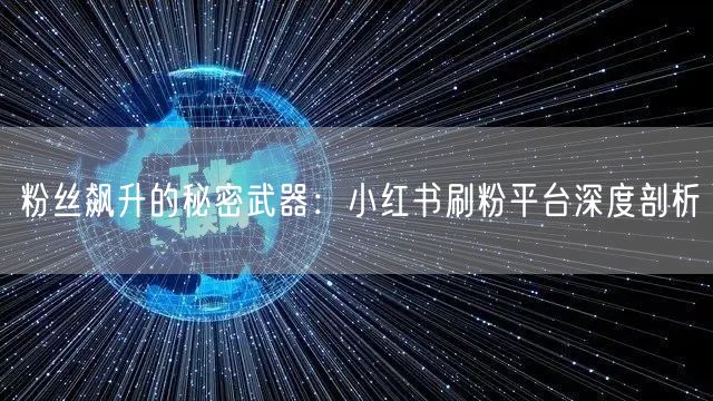 粉丝飙升的秘密武器：小红书刷粉平台深度剖析