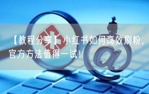 【教程分享】小红书如何高效刷粉，官方方法值得一试！