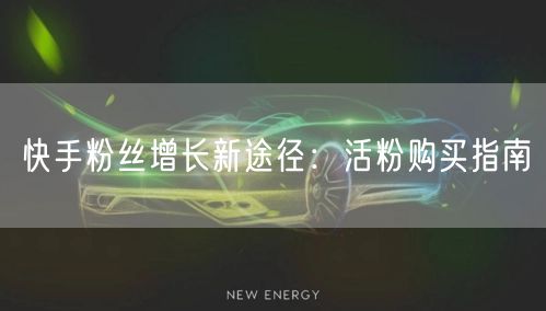 快手粉丝增长新途径：活粉购买指南