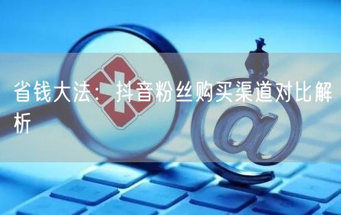 省钱大法：抖音粉丝购买渠道对比解析