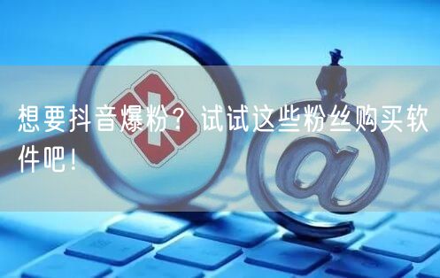 想要抖音爆粉？试试这些粉丝购买软件吧！