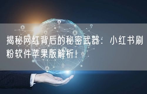 揭秘网红背后的秘密武器：小红书刷粉软件苹果版解析！