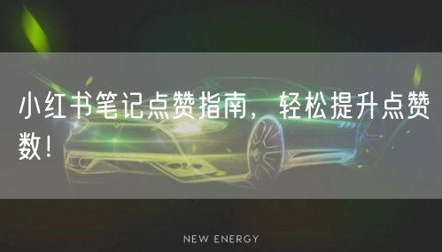 小红书笔记点赞指南，轻松提升点赞数！