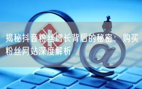 揭秘抖音粉丝增长背后的秘密：购买粉丝网站深度解析