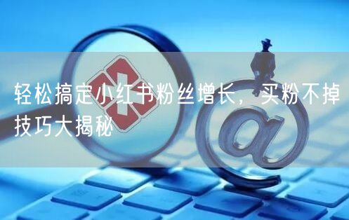轻松搞定小红书粉丝增长，买粉不掉技巧大揭秘
