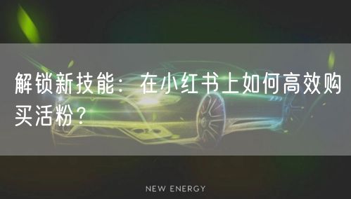 解锁新技能：在小红书上如何高效购买活粉？