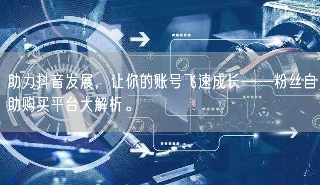 助力抖音发展，让你的账号飞速成长——粉丝自助购买平台大解析。