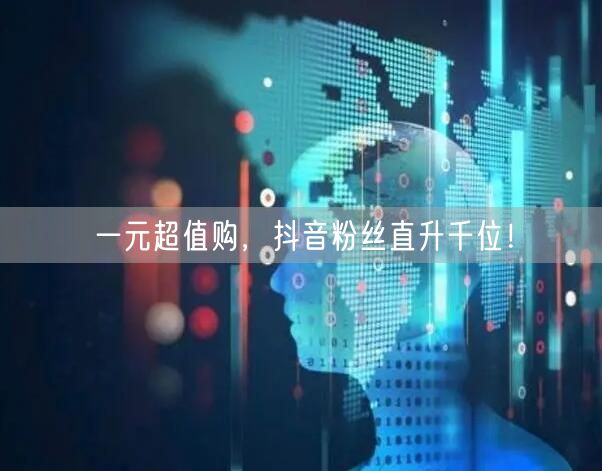 一元超值购，抖音粉丝直升千位！