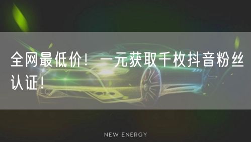 全网最低价！一元获取千枚抖音粉丝认证！