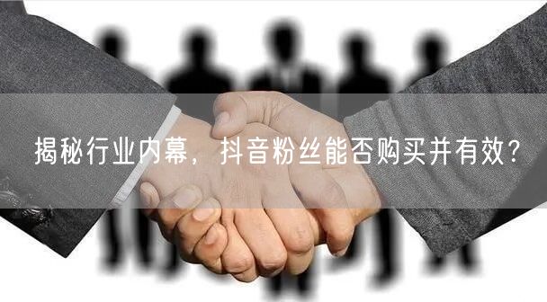 揭秘行业内幕，抖音粉丝能否购买并有效？