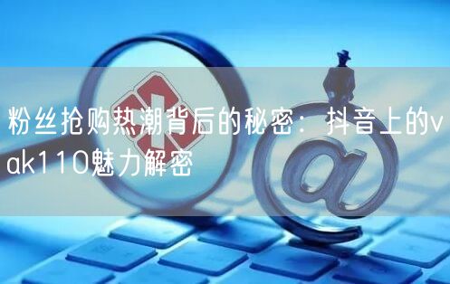 粉丝抢购热潮背后的秘密：抖音上的vak110魅力解密