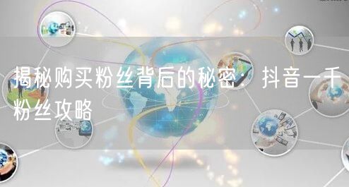 揭秘购买粉丝背后的秘密：抖音一千粉丝攻略