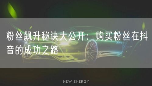 粉丝飙升秘诀大公开：购买粉丝在抖音的成功之路