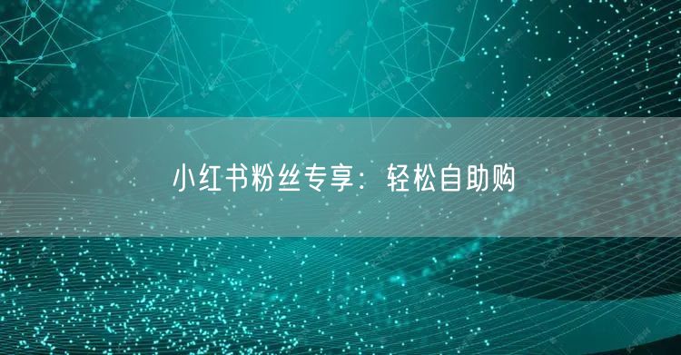 小红书粉丝专享：轻松自助购