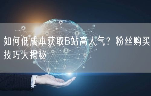 如何低成本获取B站高人气？粉丝购买技巧大揭秘