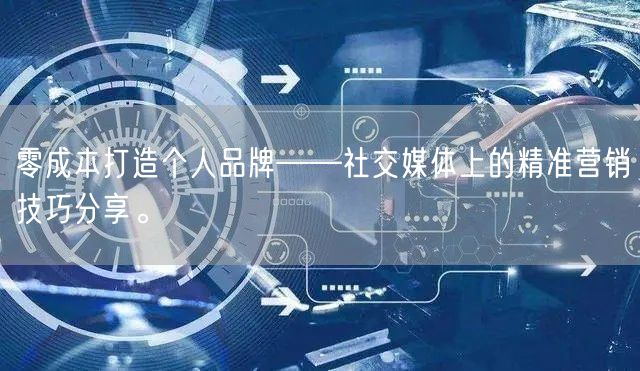 零成本打造个人品牌——社交媒体上的精准营销技巧分享。