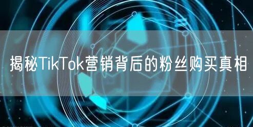 揭秘TikTok营销背后的粉丝购买真相