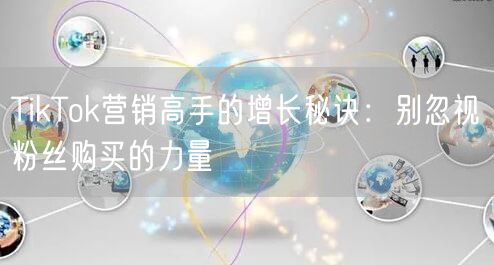 TikTok营销高手的增长秘诀：别忽视粉丝购买的力量
