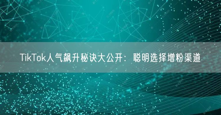 TikTok人气飙升秘诀大公开：聪明选择增粉渠道
