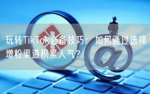 玩转TikTok必备技巧：如何通过选择增粉渠道积累人气？