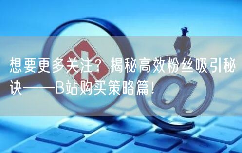 想要更多关注？揭秘高效粉丝吸引秘诀——B站购买策略篇！