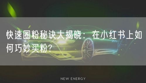 快速圈粉秘诀大揭晓：在小红书上如何巧妙买粉?