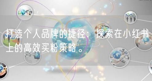 打造个人品牌的捷径：探索在小红书上的高效买粉策略。