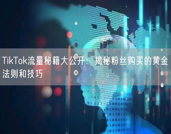 TikTok流量秘籍大公开：揭秘粉丝购买的黄金法则和技巧