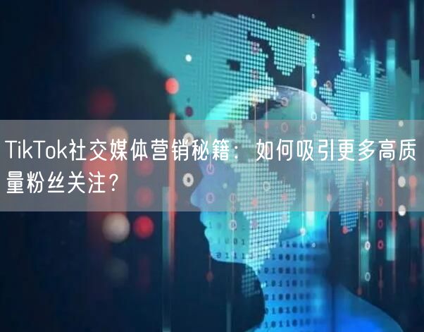 TikTok社交媒体营销秘籍：如何吸引更多高质量粉丝关注？