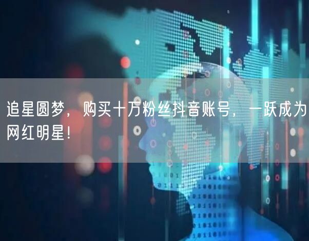 追星圆梦，购买十万粉丝抖音账号，一跃成为网红明星！