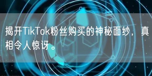 揭开TikTok粉丝购买的神秘面纱，真相令人惊讶。
