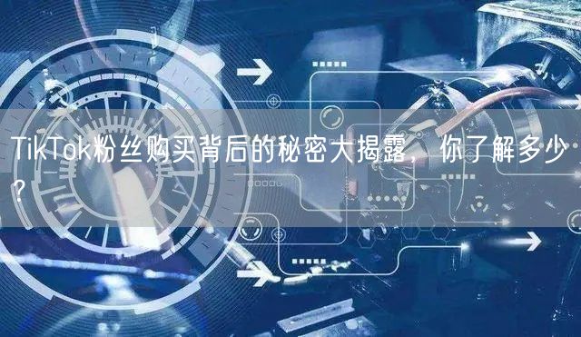 TikTok粉丝购买背后的秘密大揭露，你了解多少？