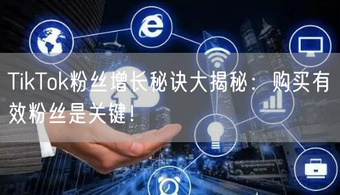 TikTok粉丝增长秘诀大揭秘：购买有效粉丝是关键！