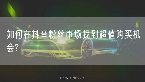 如何在抖音粉丝市场找到超值购买机会?